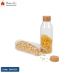 زجاجة بقوليات زجاج بغطاء فل طبيعي – سعة 1.5 لتر