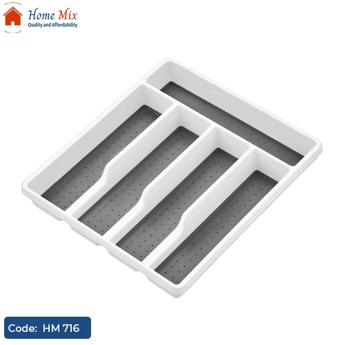 HM 716 منظم درج المعالق بلاستيك × سيليكون – مقسم عملي للمطبخ - الصورة 1