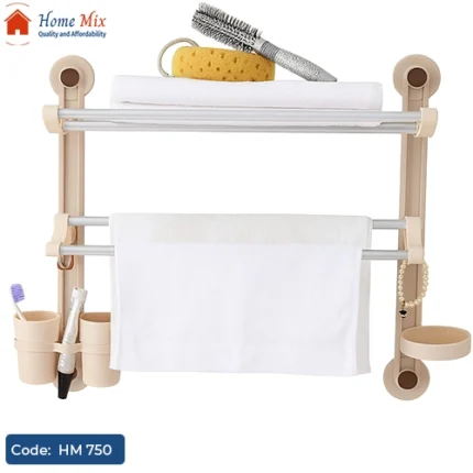 منظم حمام استانلس 2 دور – متعدد الاستخدام للفوط والإكسسوارات