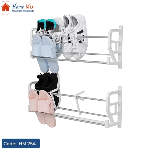 HM 754 رف أحذية مُعلق خلف الباب – منظم أحذية معدني فيبر بدون مسامير - الصورة 1