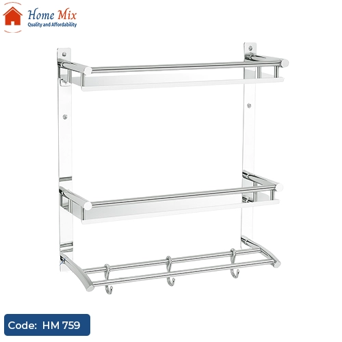 HM 759 رف مطبخ أو حمام استانلس 304 – مقاوم للصدأ - الصورة 1