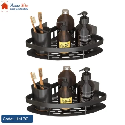 ركنة حمام وشاور معدن مقاوم للصدأ – منظم شامبوهات وأدوات نظافة