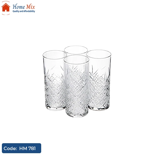 HM 781 طقم أكواب زجاج للمياه والعصائر باشاباتشي تركي – 4 قطع 295 مل - الصورة 1