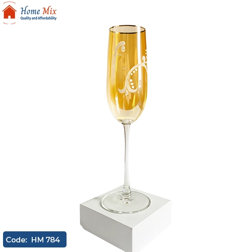 HM 784 طقم كاسات Node باشاباتشي تركي – 6 قطع زجاج عسلي محفور بحروف جولد 180 مل - الصورة 1