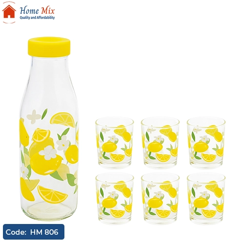 HM 806 طقم زجاجة و6 كوب ليمون باشاباتشي تركي - الصورة 1