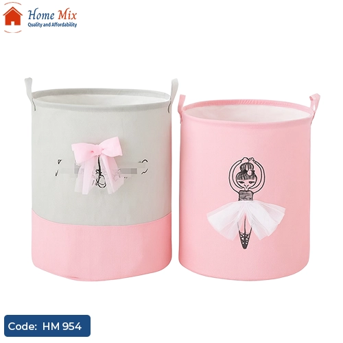 HM 954 باسكت تخزين Little Girl – كتان متين بمقابض قوية | مقاس 45×35 سم - الصورة 1