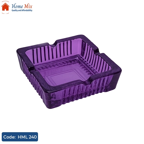 HML 240 طفاية زجاج مربعة كريستال سميكة – مقاس كبير – تصميم فاخر للمكتب وغرفة المعيشة - الصورة 1