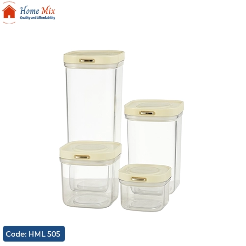 HML 505 علبة أكريليك بيور مضلعة بغطاء محكم الغلق – سعة 1200 مللي - الصورة 1