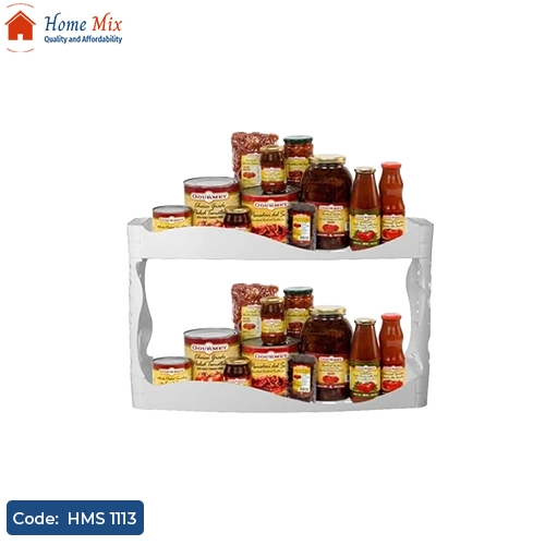 HMS 1113 رف ومنظم مطبخ 2 دور للتوابل والبرطمانات بتصميم عصري وسهل التركيب - الصورة 1