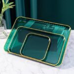 ⁦طقم صواني تقديم أكريلك بحروف جولد – 3 مقاسات فاخرة⁩ - الصورة ⁦2⁩