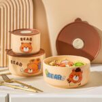 ⁦طقم علب تلاجة بورسلين – 3 قطع بأغطية بلاستيك صحية⁩ - الصورة ⁦2⁩