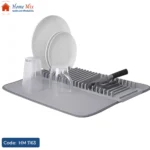 دراينج مات مايكروفايبر لتجفيف المواعين مزودة بمنظم أطباق