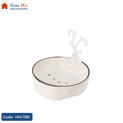 HM 1180 صبانة بورسلين أبيض × سيلفر – مزودة بفتحات لتصريف المياه - الصورة 1