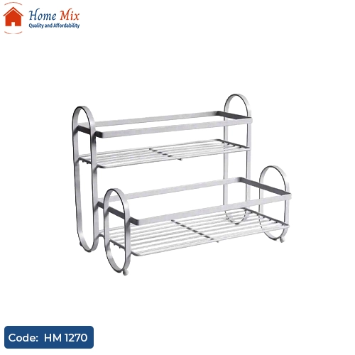 HM 1270 رف معدن متعدد الاستخدام – منظم مطبخ أو حمام 34×22×36 سم - الصورة 1