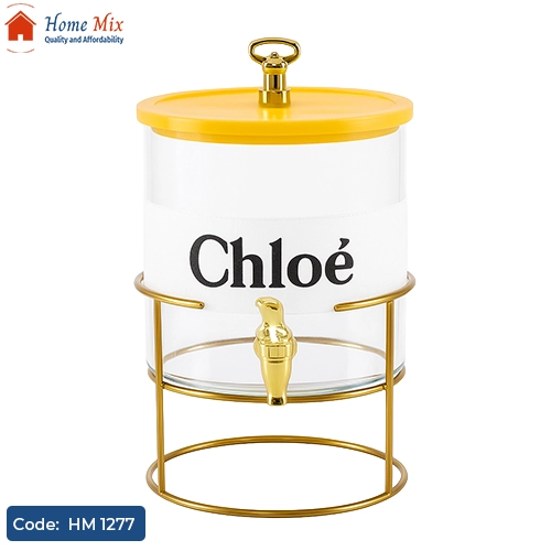 HM 1277 ديسبنسر عصير بايركس بيور 2.6 لتر – حنفية وحامل جولد بتصميم فاخر - الصورة 1