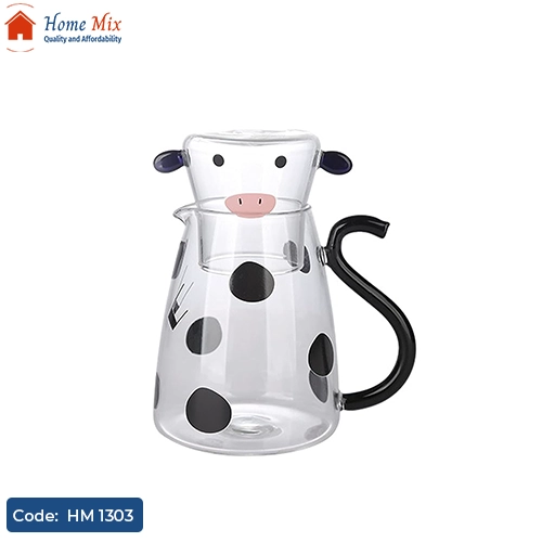 HM 1303 براد بايركس لبنيتا بغطاء وفنجان بايركس تصميم COW – سعة 1800 مل - الصورة 1