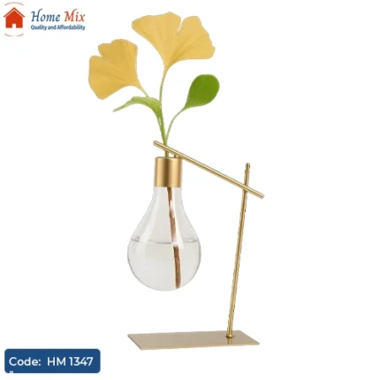 فازة ديكور معدن شكل لمبة – تصميم عصري فريد