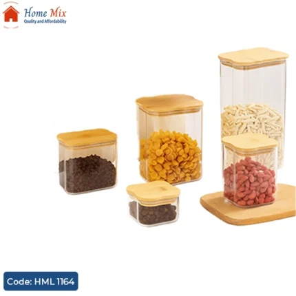 علبة بقوليات زجاج بيركس مستطيلة – غطاء محكم الغلق بجوان سليكون سعة 1600 مل